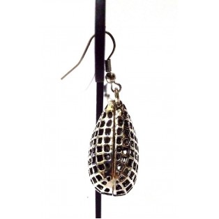 Silver Oxidized Earring Jhumka Jhumki Ethnic Jewelry Hook Drop Dangle Long EA246